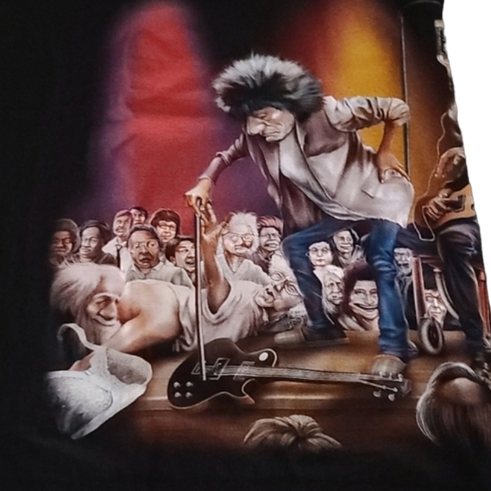 VINTAGE ROLLING STONES Airbrushed Rock Band Graphic Tee Shirt L SUPER RARE - Picture 10 of 16